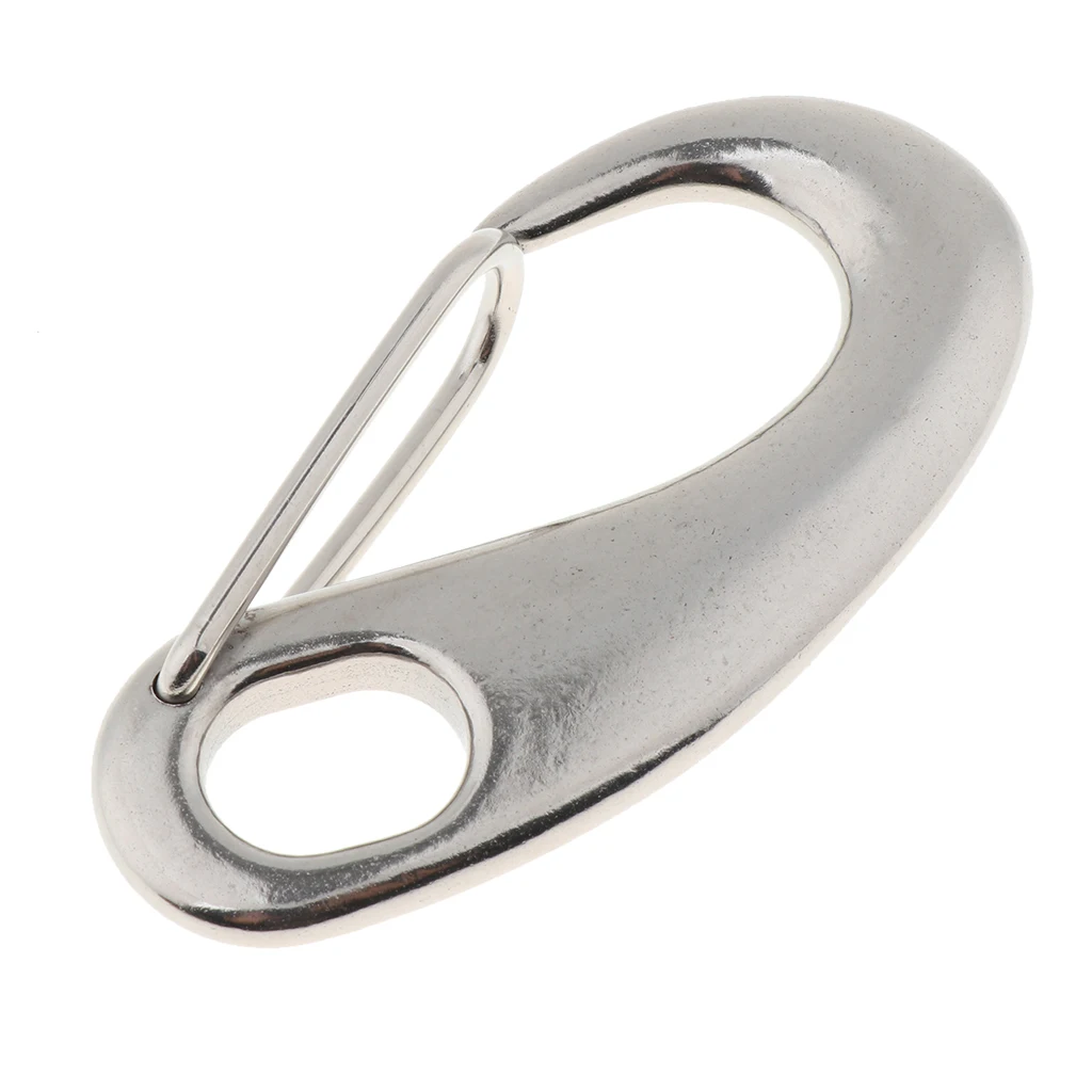 10cm Stainless Steel Egg Shape Spring Snap Clip Hook Quick Link Carabiner