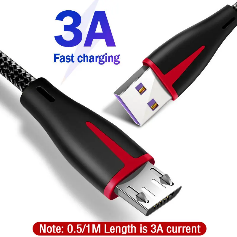 

Moopok 3A Micro USB Cable Fast Charging For Samsung S7 Xiaomi Redmi Note 5 Pro 4 Data Cord Tablet Android Phone Micro USB Cable