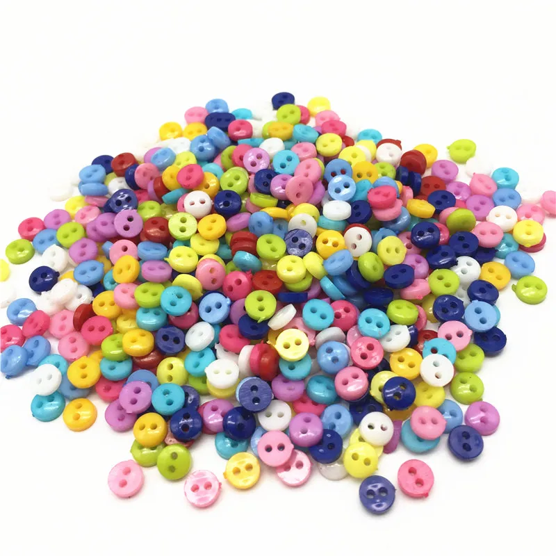250 шт Мини Пластиковые кнопки для кукол мягкие игрушки одежда 6 мм разные цвета сердце квадратный цветок лук звезды - Цвет: Round