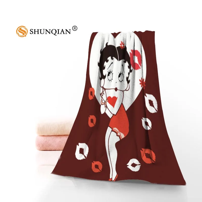 Новые Пользовательские Betty Boop полотенце с принтом хлопок лицо/банные полотенца из микрофибры Ткань для детей Мужчины Женщины полотенце для душа s A8.8 - Цвет: 5