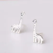 Серьги-гвоздики в форме жирафа из стерлингового серебра 925 пробы, ювелирные изделия в виде животных GTLE356