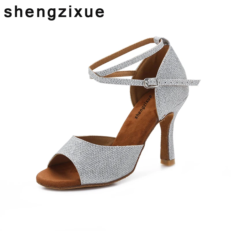 Shengzixue 2018 Новое поступление Size4.5 12 Высота каблука 7 5 см/8 см золотая серебряная