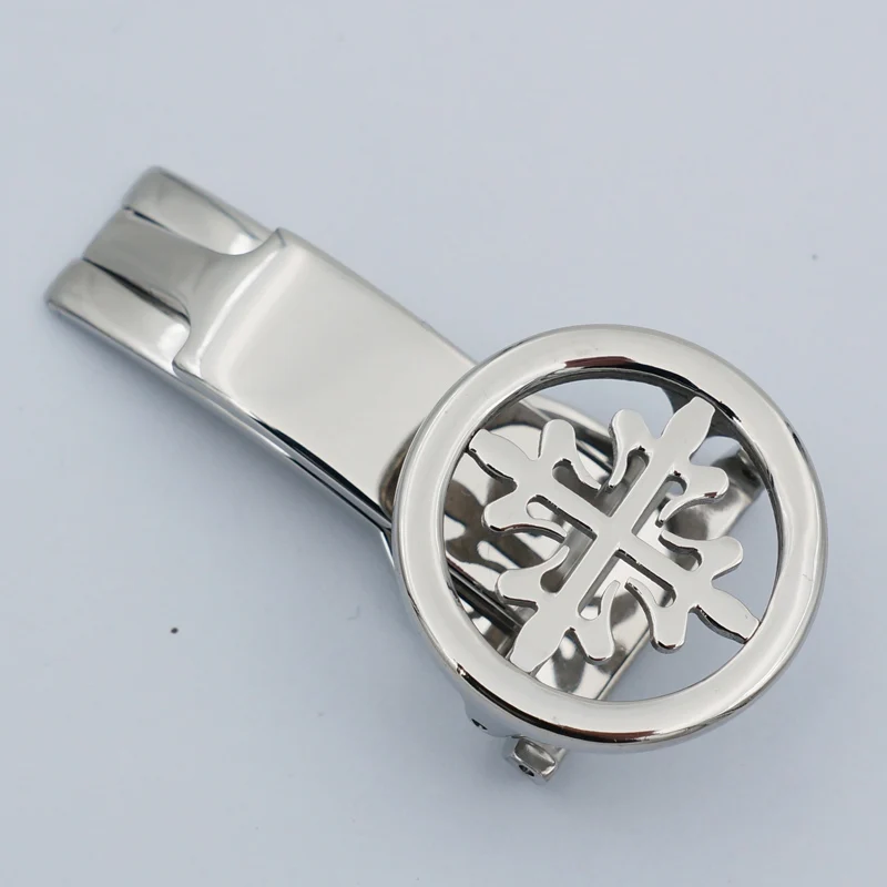 MAIKES New Good Quality Fashion Leather Strap Watch band Buckle Folding Clasp 18mm 20mm Silver Case For Patek