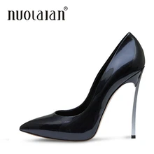 2018 Brand High Heel Shoes Woman Sexy Summer Patent Leather High Heels Sandals Women Office Lady Pumps Shallow Ladies Shoes 12CM facndinll fashion patent leather summer shoes woman 2018 new peep toe high heels grace square heel women office dress sandals