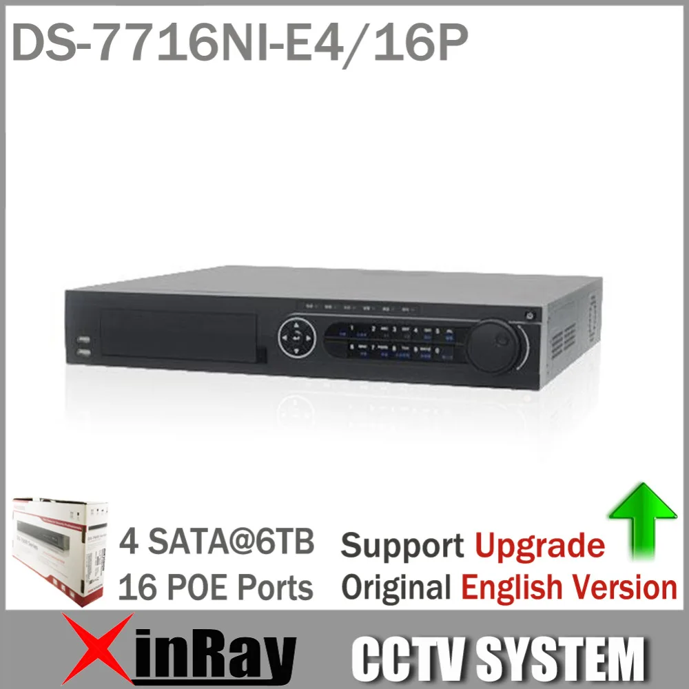 Английская версия DS 7716NI E4 / 16 P 16CH NVR с POE интерфейсной IP камера сетевой