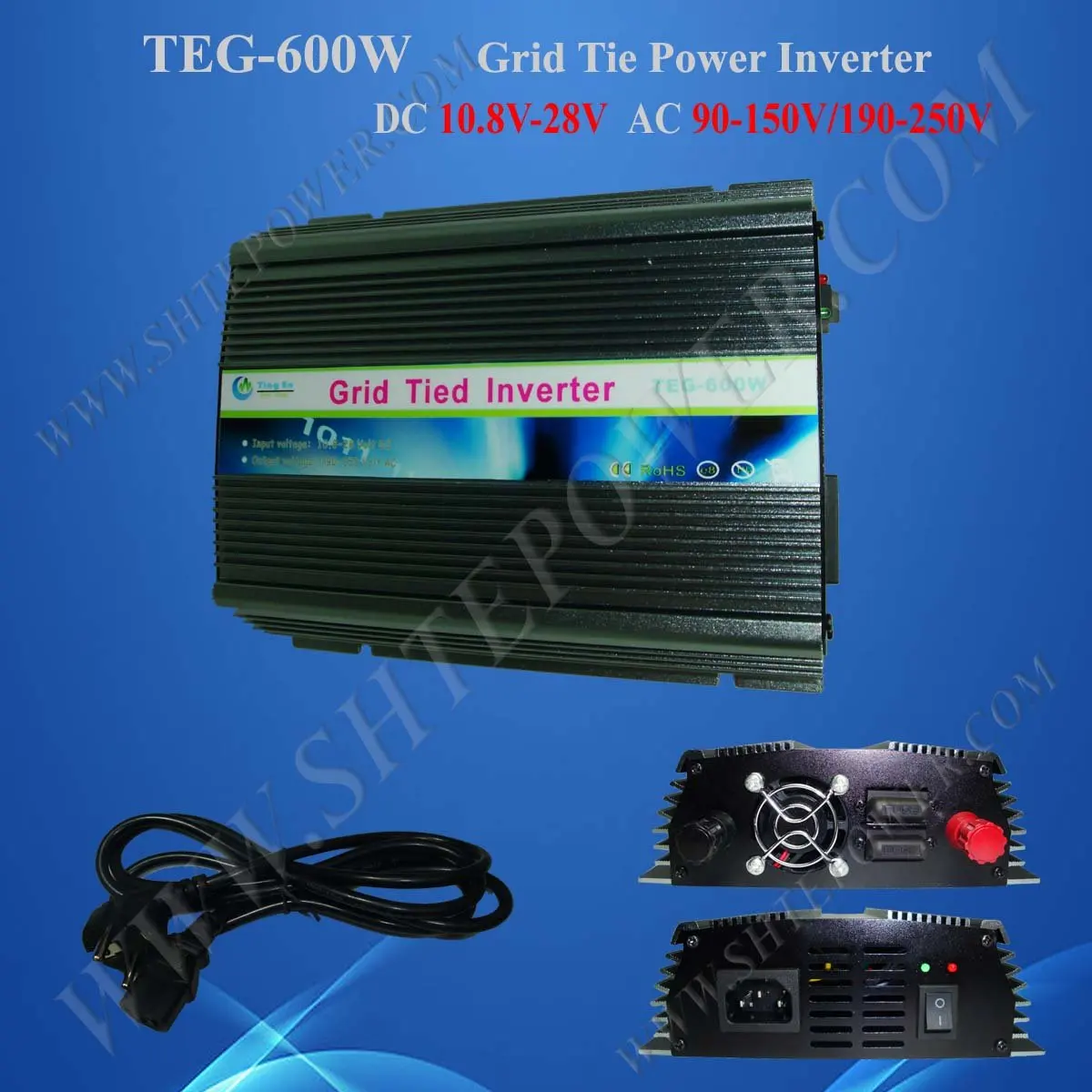 

600W Power Inverter for Solar Panel On Grid System, DC 10.8V-28V to AC 190V-250V, One Year Warranty, High Quality
