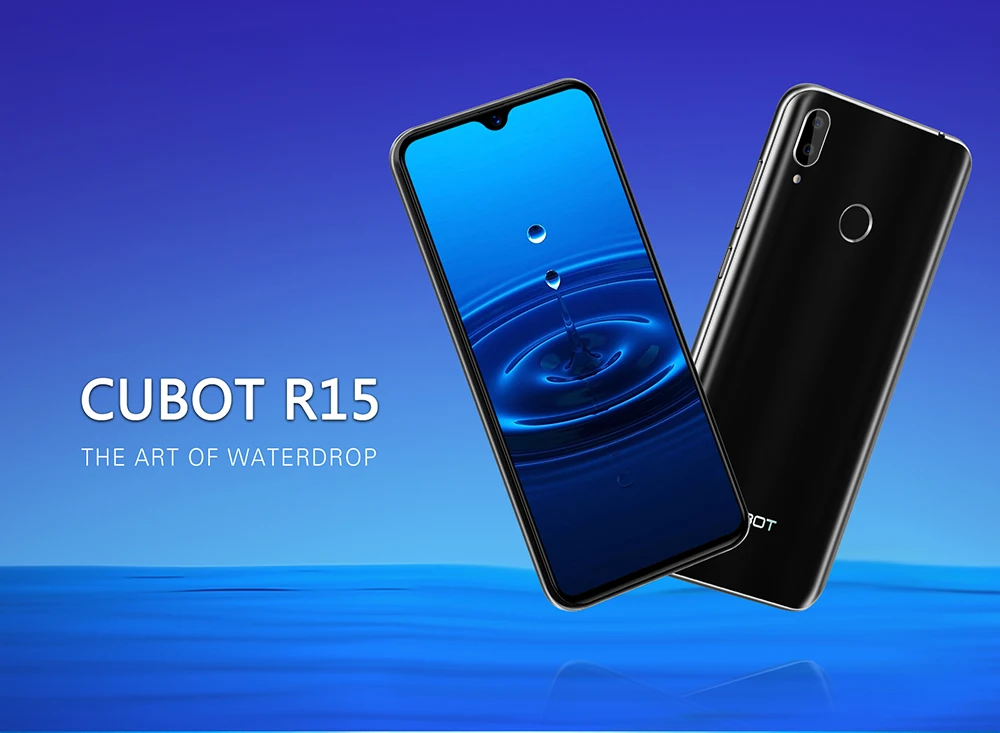 Cubot R15, экран капли воды MT6580P, четырехъядерный, Android 9,0, смартфон, 2 Гб ОЗУ, 16 Гб ПЗУ, отпечаток пальца, мобильный телефон, 3000 мАч