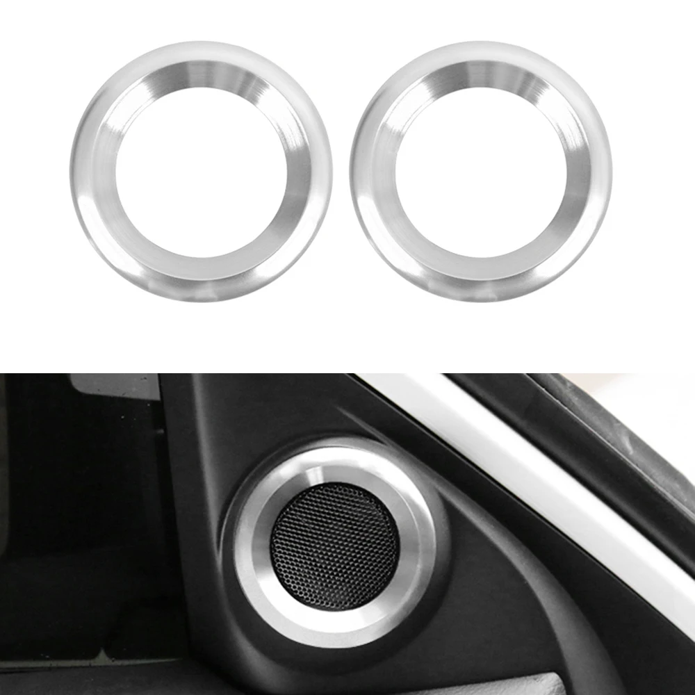 1x Decorations Circle Trims Loudspeaker Anodized Aluminum Car Door Audio Speaker Rings Trims for Honda Civic