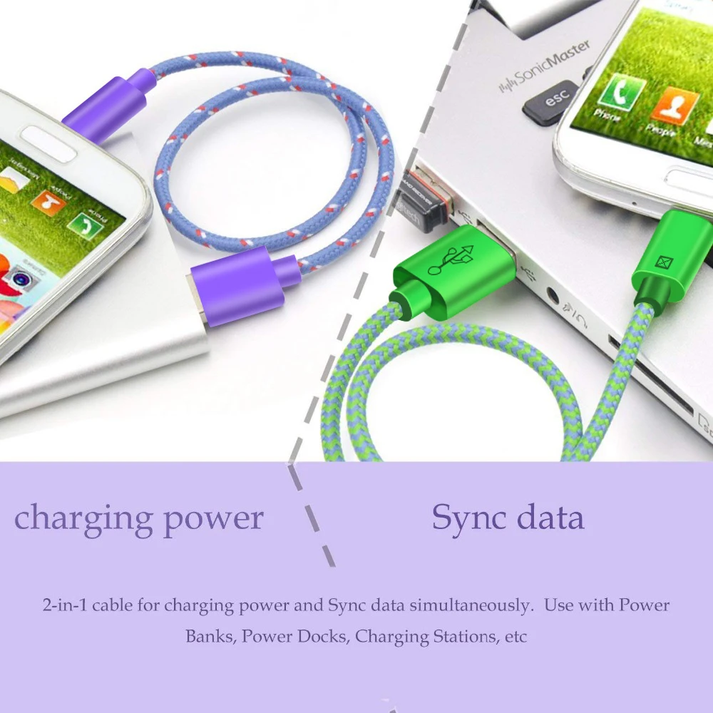 Nylon Braided Micro USB Cable 1m/2m/3m Data Sync USB Charger Cable For Samsung HTC Huawei Xiaomi Tablet Android USB Phone Cables Nylon Braided Micro USB Cable 1m/2m/3m Data Sync USB Charger Cable For Samsung HTC Huawei Xiaomi Tablet Android USB Phone Cables