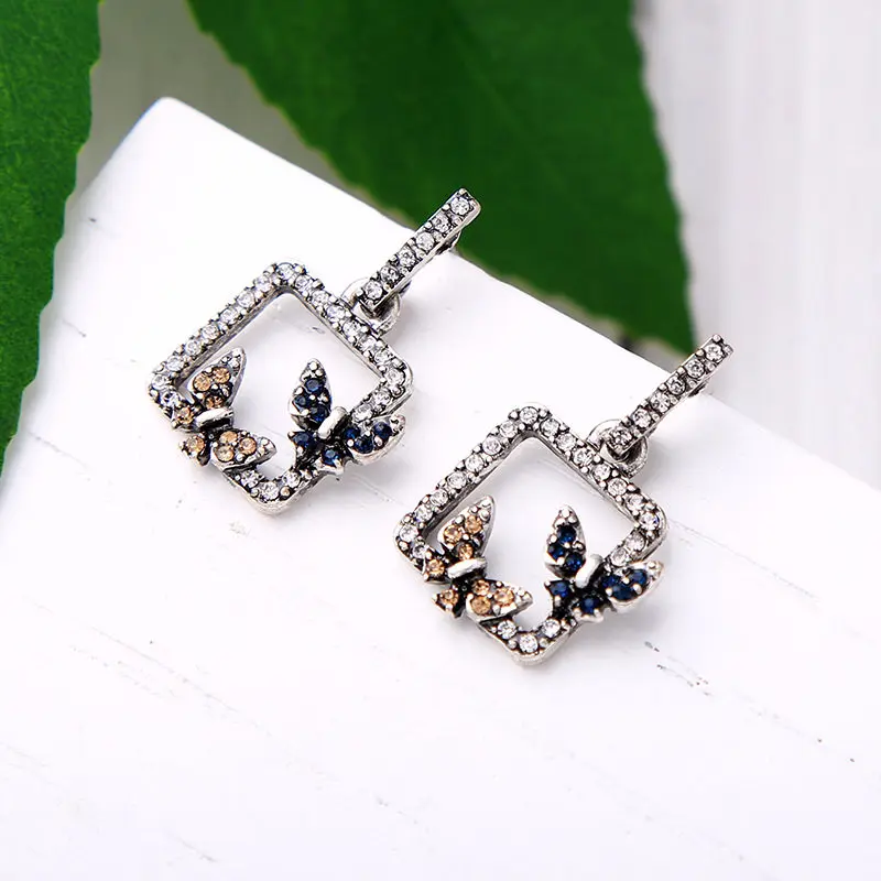 Fashion Crystal Opal Stone Earrings Rhinestone Inlaid Geometric Gold Color Metal Earrings Women Wedding Jewelry 2018 - Image 5
