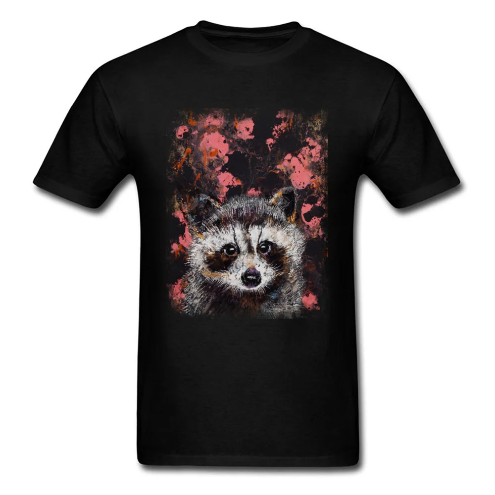 BABY RACCOON T Shirt Short Sleeve Printing Family Man Summer Autumn Tops Tees Printing Tops T Shirt Crewneck Pure Cotton BABY RACCOON black