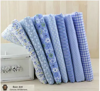 

7 Style Light blue Series Fabric group,Handwork DIY Patchwork,Quilting Fabric Cloth,dot/grid/stripe/ 50X50CM Free shipping!