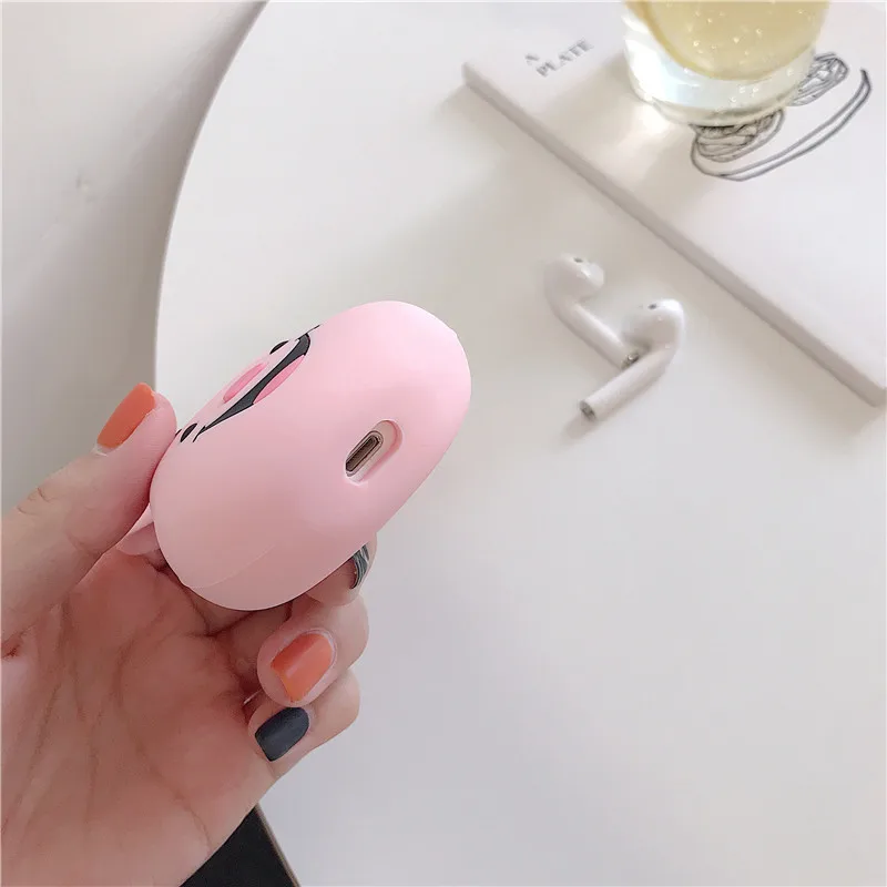 Милый поросенок Винни Пух 3D мультяшный наушник чехол для Airpods 1/2 силиконовый беспроводной кейс для bluetooth-гарнитуры с ремнями