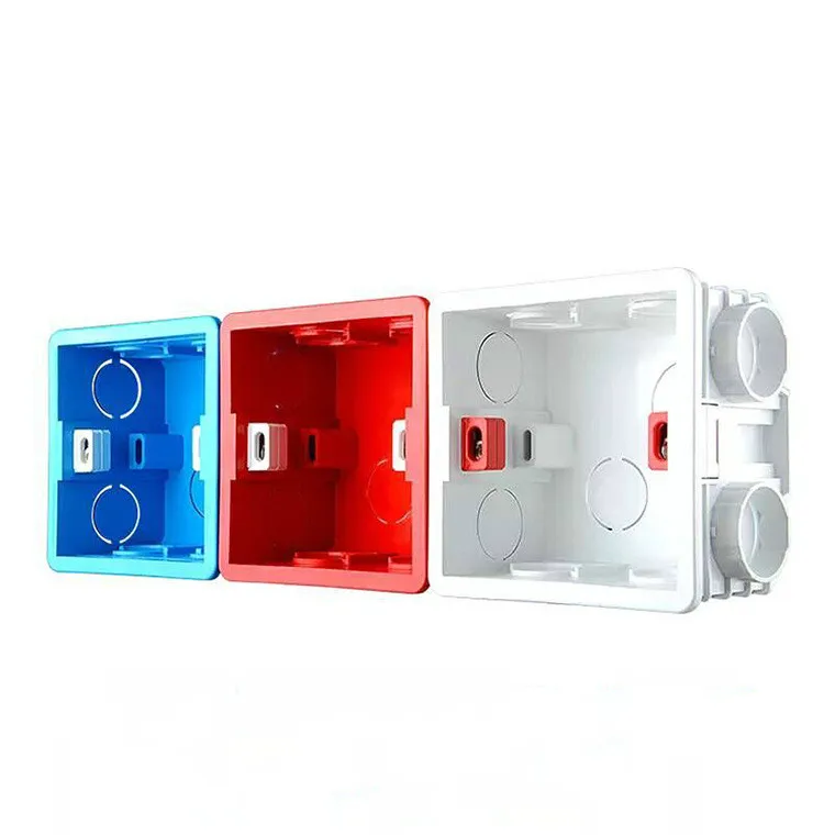 

86*84MM Cassette Universal White/Red/Blue Wall Mounting Box for EU/UK Socket Back Box and Wall Touch Switch Popular In RU