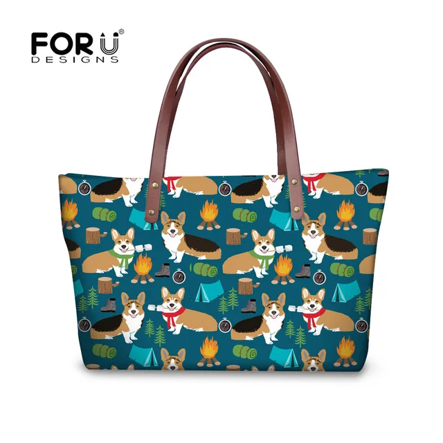Aliexpress Forudesigns Corgis Printed Las Handbags Forudesigns Corgis Printed Las Handbags Larger Women Bags Shoulder Bag With Leather Purse Top Handle
