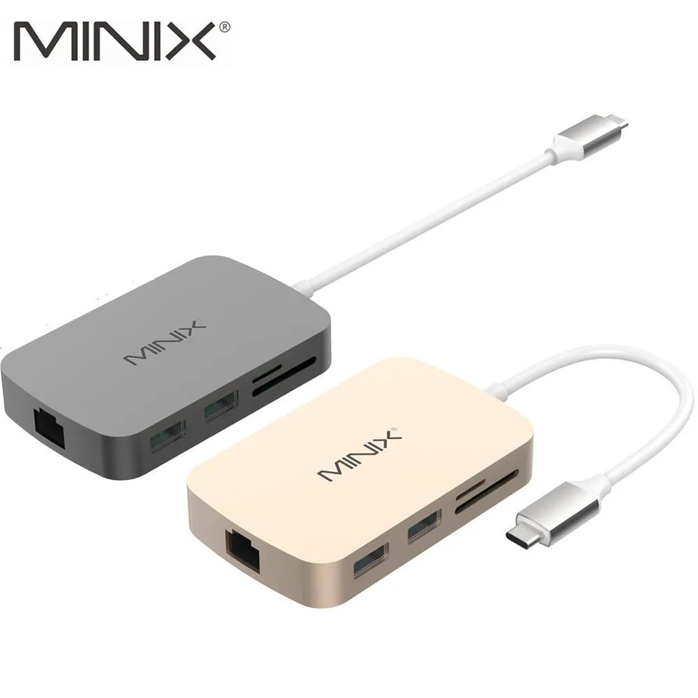 MINIX NEO C Type-C Multiport Adapter With HDMI Output Up To 4K Gigabit Ethernet USB-C For Charging Compatible With Apple MacBook