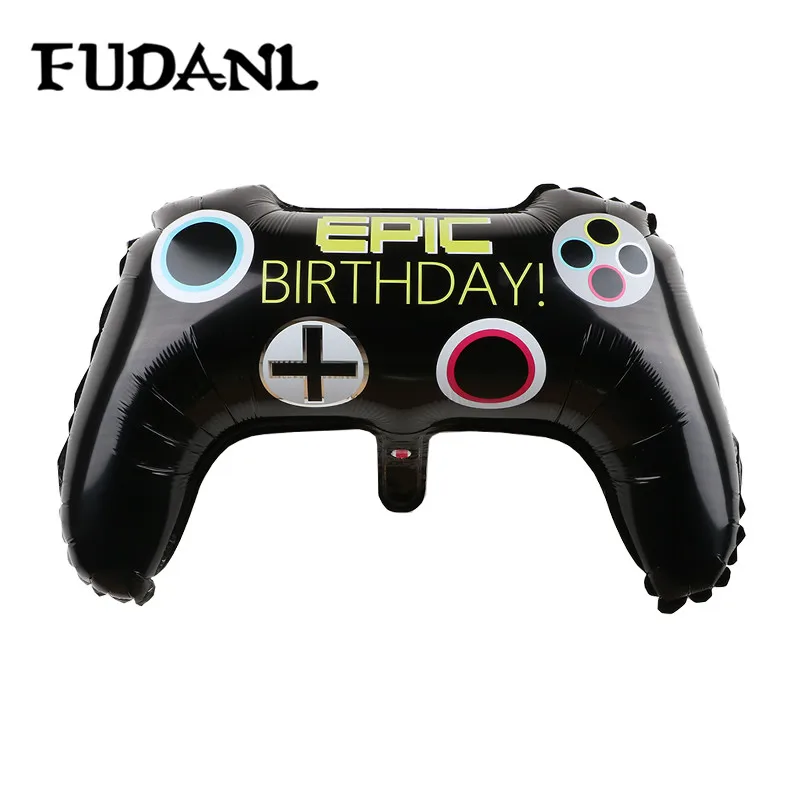 

FUDANL 68*49cm Black Gamepad Boy Inflate Toy GAME ON Foil Balloon Happy Birthday Decoration Game Match Props Gaming Tool Ball