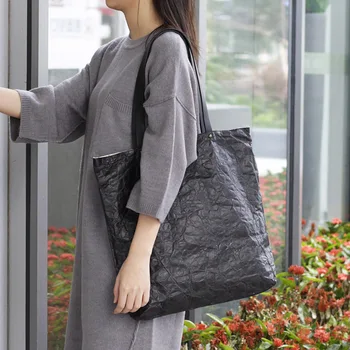 

102518 new hot women retro handbag female simple vintage kraftpaper large tote bag