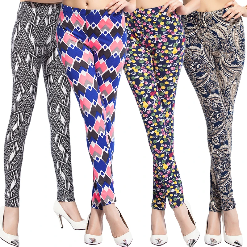 

Women Leggings Summer 4 Styles Colorful Printing cottom character Printed Leggings and Women Print Sexy Pants