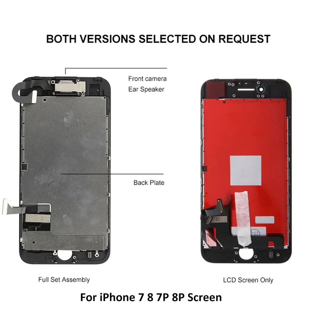 Полная сборка для iphone 7 8 Plus Полный ЖК 3D сенсорный дигитайзер экран Замена для iphone 6 7 8 Plus дисплей фронтальная камера