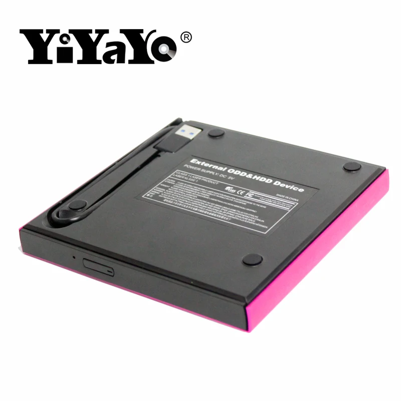 YiYaYo USB 3,0 алюминиевый сплав внешняя DVD горелка CD-ROM плеер тонкий портативный оптический привод для ноутбука MacBook/ноутбука Windows