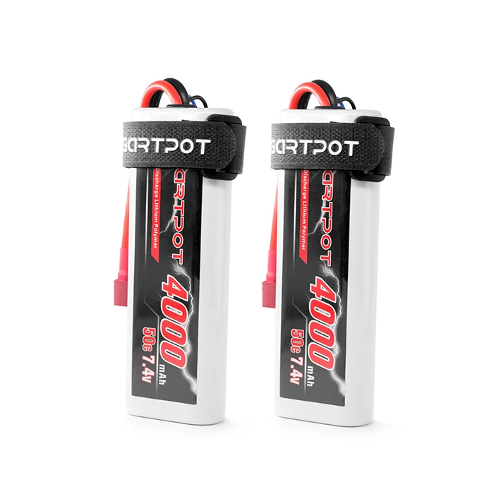 2 единицы GARTPOT 4000mAh Lipo Аккумулятор 7,4 V RC автомобильный аккумулятор Lipo 2S RC аккумулятор 50C Lipo аккумулятор с штекером Deans для RC грузовика Traxxas - Цвет: Deans Plug