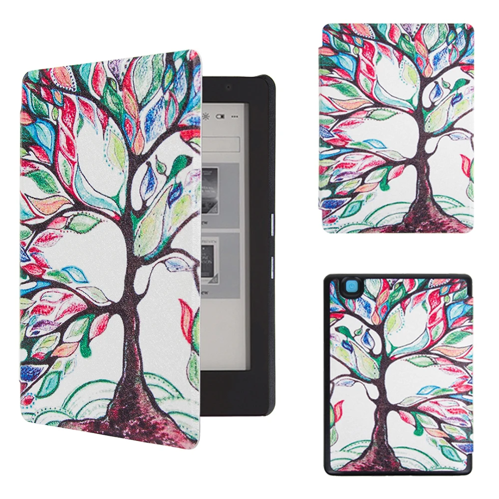 

2016 New Folio Stand Cover Protective Skin Case for Kobo Aura Edition 2 6'' Ereader + Screen Protector Film + Stylus