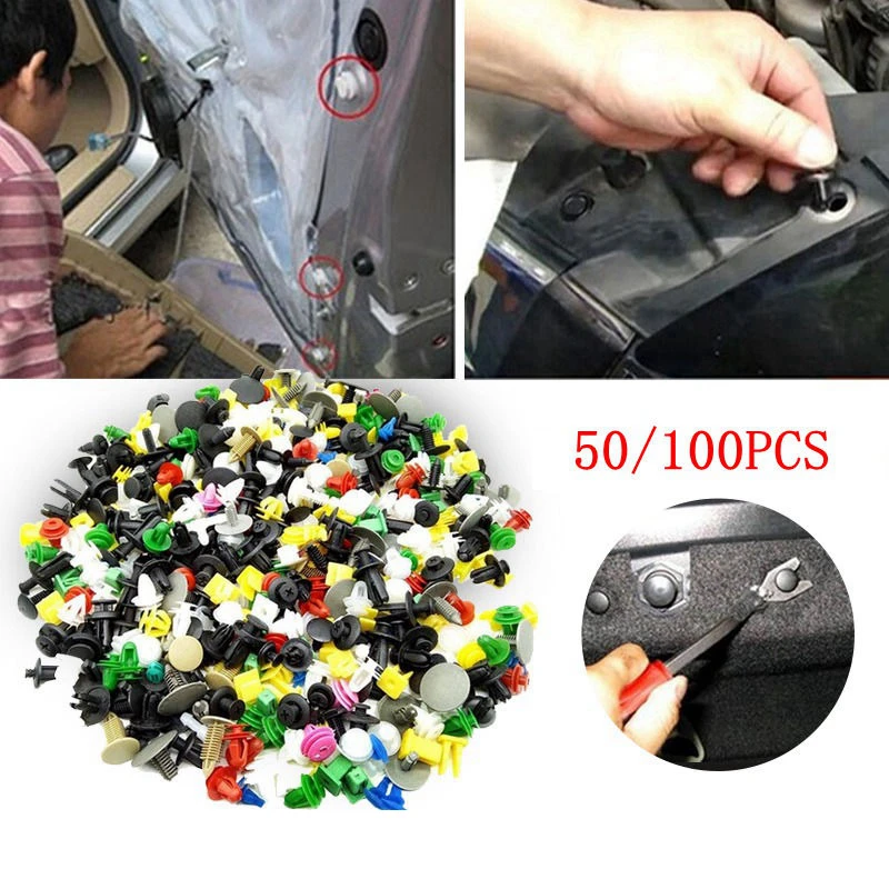 50PCS 100PCS Universal Mixed Plastic Car Clips for Auto Bumper Door