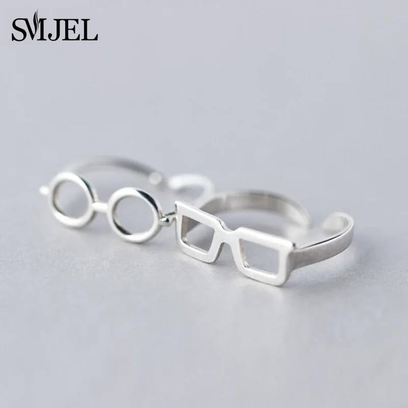 

SMJEL New Fashion Vintage Geometric Circle Sunglasses Rings for Women Adjustable Ring Girl Gifts anillos mujer SYJZ021