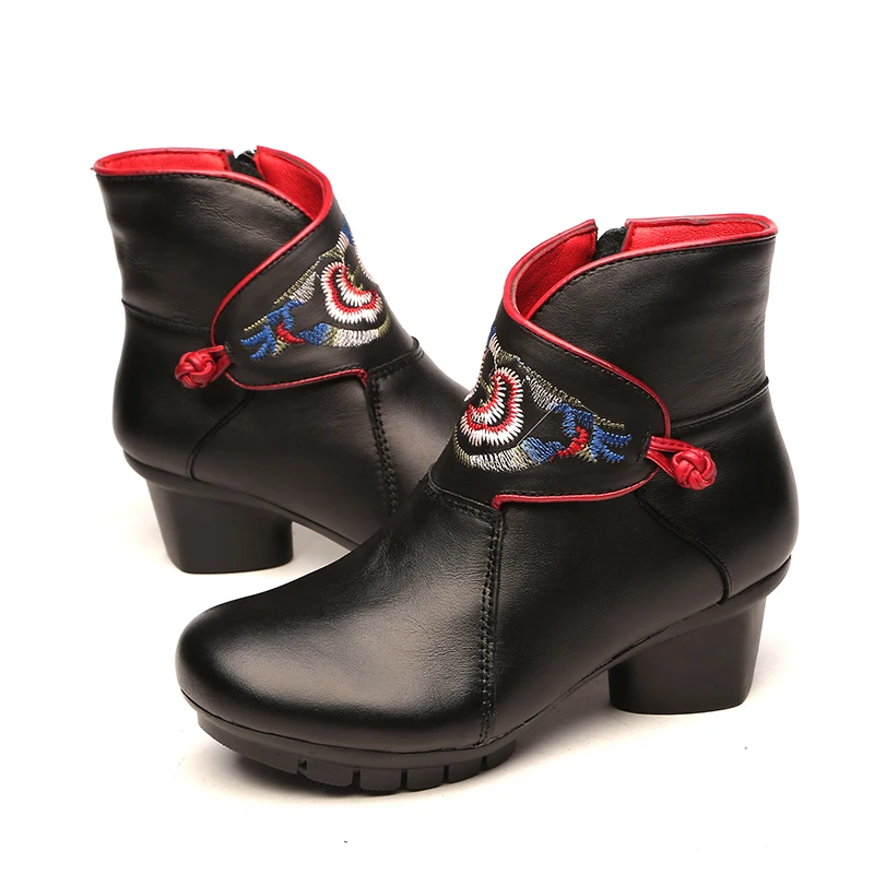 Xiuteng/обувь в народном стиле; ботильоны Martin из натуральной кожи; винтажная женская обувь с вышивкой ручной работы в стиле ретро; коллекция года