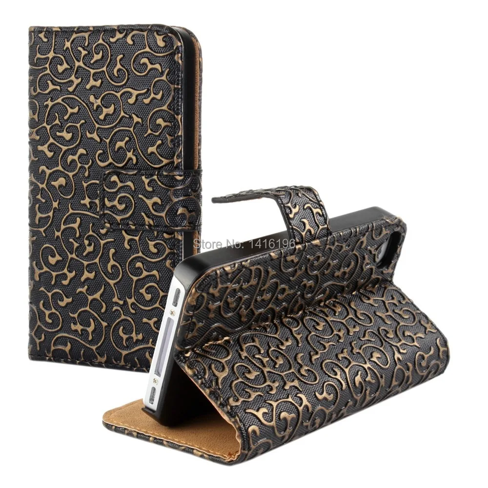  luxury case for Apple iPhone 4 4s flip cases i4 Leather wallet for iPhone 4s cover Low price excellent products fast logistics 