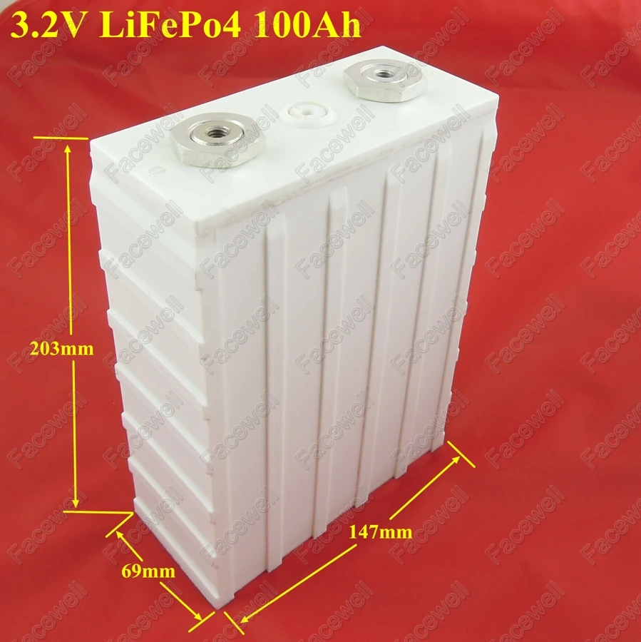 4 шт. 3.2в lifepo4 батарея 100ач литиевая большой емкости 100А diy Солнечная 12 В упаковка