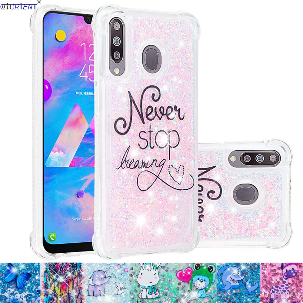 Шикарный чехол с полным покрытием для Samsung Galaxy M30 милый Блестящий динамический