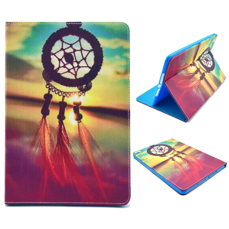 

Fashion Cartoon Flower Starry sky Crown Owl Stripe Cover For iPad Air 2 For iPad 6 Case 9.7 PU Leather Flip Stand Shell