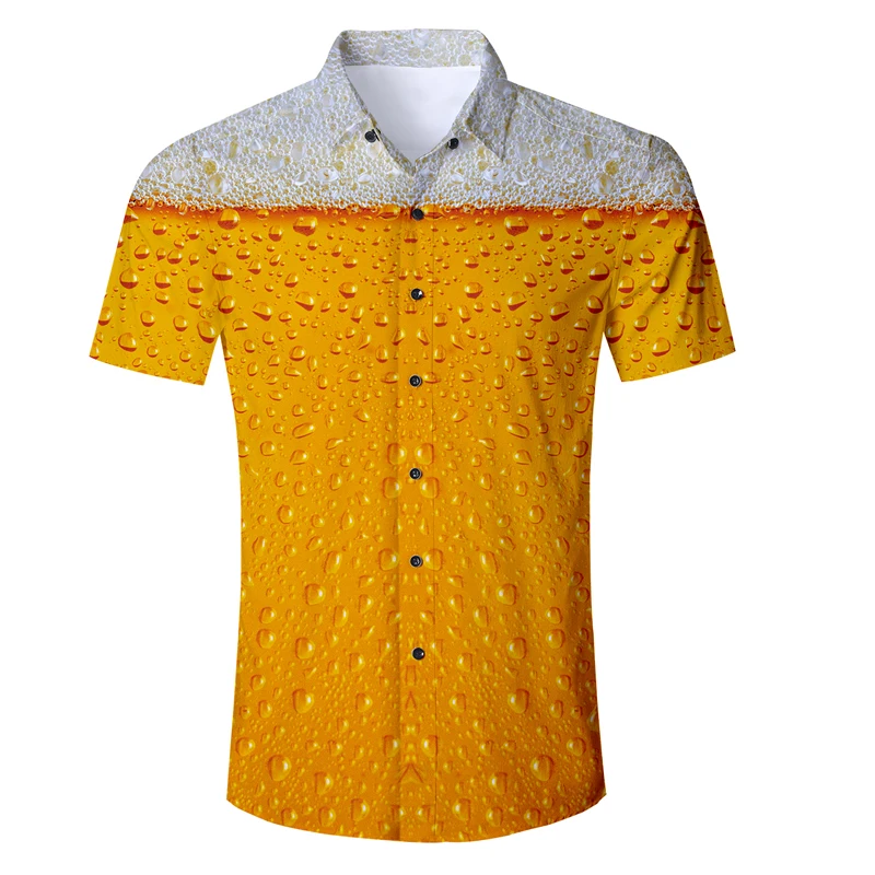 2019 3D рубашки на пуговицах для мужчин пива принт повседневное Модная рубашка топ мужской рубашки для мальчиков Весна Спортивный костюм