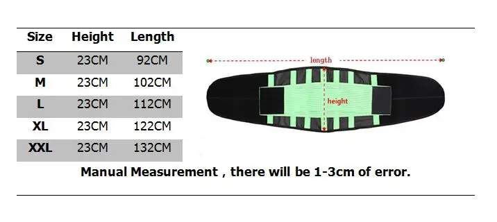 Size Y123 back support belt