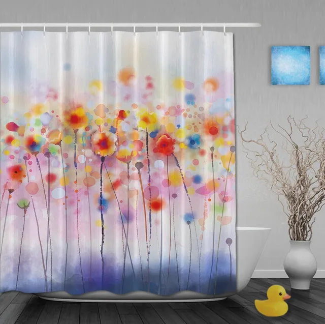 Custom Watercolor Red Poppy Flowers In The Nice Sunny Spring Shower