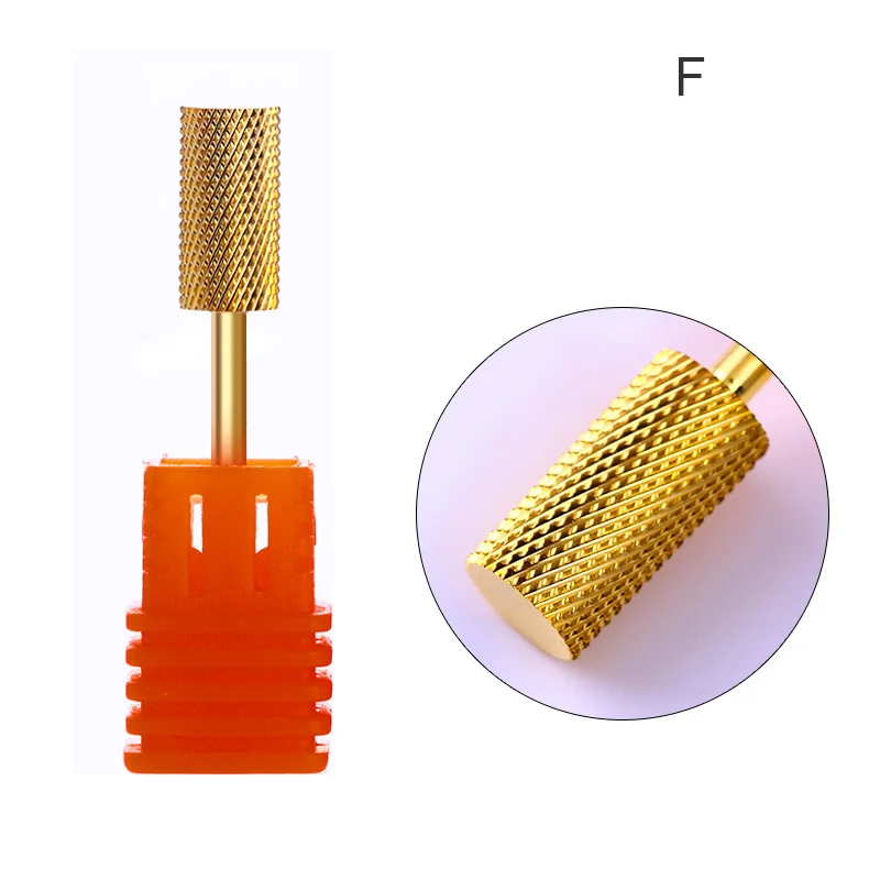 Сверла для ногтей наконечники Шлифовочная пилка Фрезерные фрезы для дрель для ногтей биты инструмент для чистки кутикулы Elecric машина инструменты для педикюра - Цвет: F