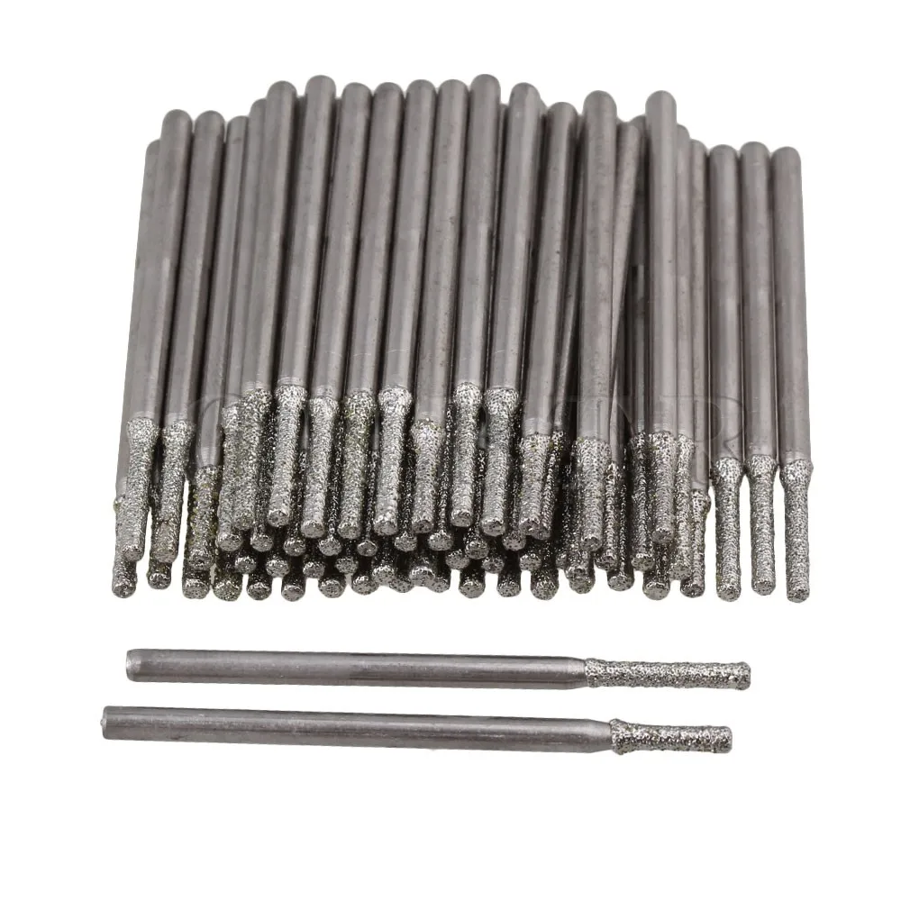 100 x Silver Gems Diamond Drill Bits for Pearls Jewelry Jade Engraving 1.8mmin Tool Parts from