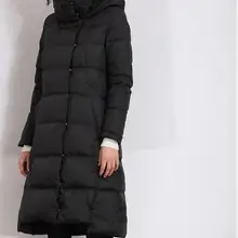 Тонкий Стиль зимнее пуховое пальто с капюшоном пуховое пальто женское длинное зимнее пальто плюс размер