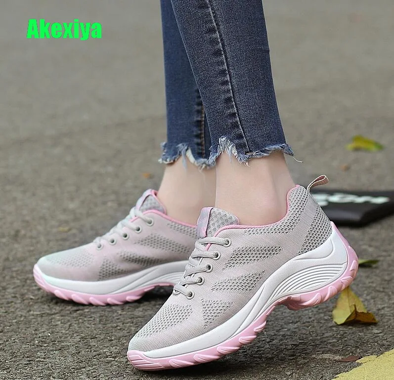 

Akexiy Platform Sneakers Women Wedge 2019 Autumn Hot Sale Ladies Casual Shoes Breathable Female Shoes Woman Mesh Runway Shoes