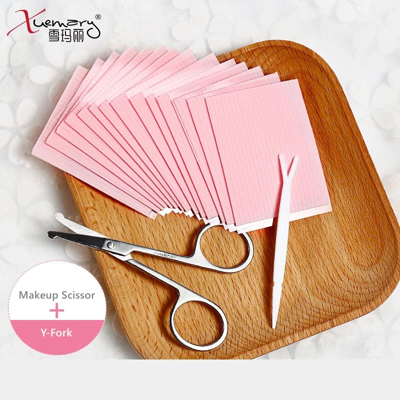 

Xuemali Invisible Eyelid Fiber 616PCS Double Eyelid Tools with Makeup Scissors Transparent Self-adhesive Waterproof Sweatproof