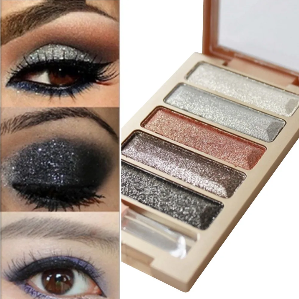 

Eye Shadow Women's Professional Symphony Multicolor Metallic 5 Color Glitter Natural Eyeshadow Makeup Eye Shadow Palette 19L0524