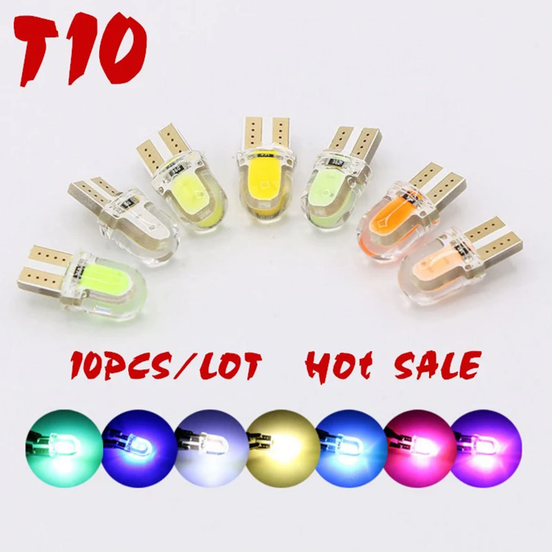 10 шт. LED W5W T10 194 168 COB 8SMD Led парковочная лампа авто Клинообразная CANBUS яркая кварцевая