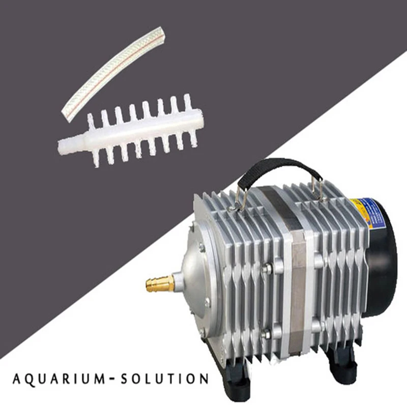 

195LPM High Output Electromagnetic Aquarium Air Pump for Hydroponics Pond Air Compressor 16 Outlet Fish Tank Oxygen Air Pump