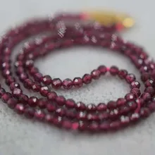 Красное Гранатовое круглое ожерелье из ограненных камней 3 мм 16,5 чокер дюймов FPPJ бусины натуральный синий rabinbow