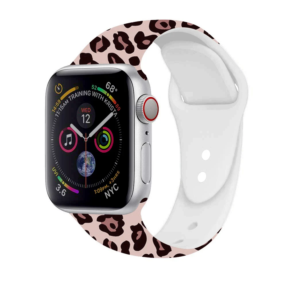 Мягкий силиконовый ремешок для apple watch series 5, 4, 3, 2, 1, iWatch, браслет для apple watch 38 мм, 42 мм, 40 мм, 44 мм, спортивный ремешок