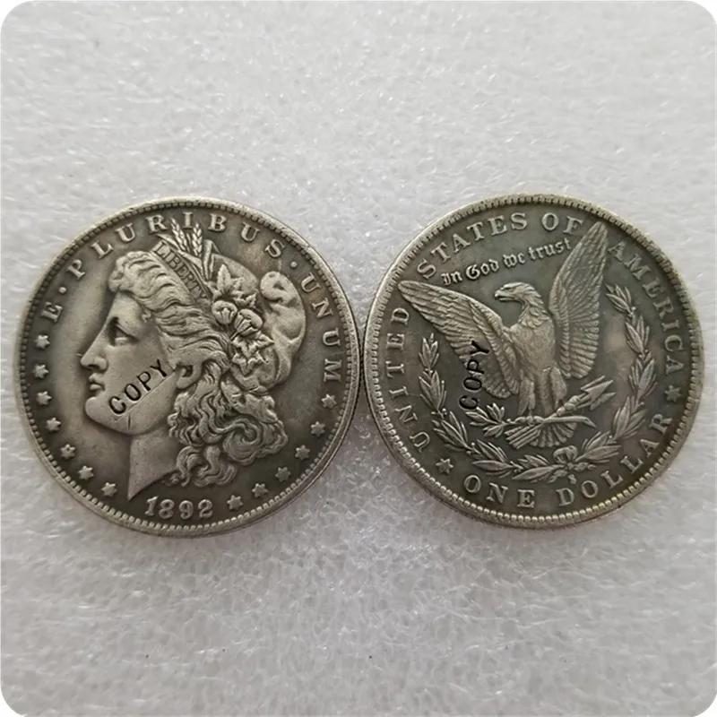 Антикварная Серебряная монета США(1878-1904) S Morgan Dollar копия памятных монет-копия монет - Цвет: 1892S