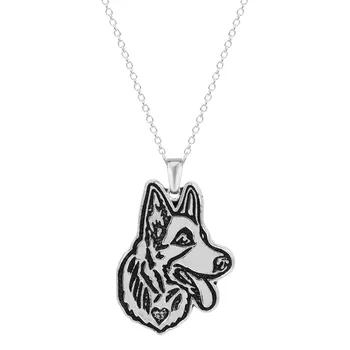 

QIAMNI 30pcs Handmade Cute German Shepherd Face Puppy Pet Lovers Animal Unique Necklaces & Pendants Gift for Women and Girls