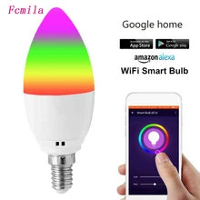 Luce della candela del LED E14 HA CONDOTTO La Lampadina 6W Fiamma Bombilla LED Lampada Della Candela Fiala di trasporto ha condotto Lampadario di Cristallo A Led Intelligente wifi Lampadina(China)